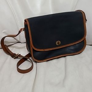 Vintage Coach brown and black leather crossbody city bag 9790